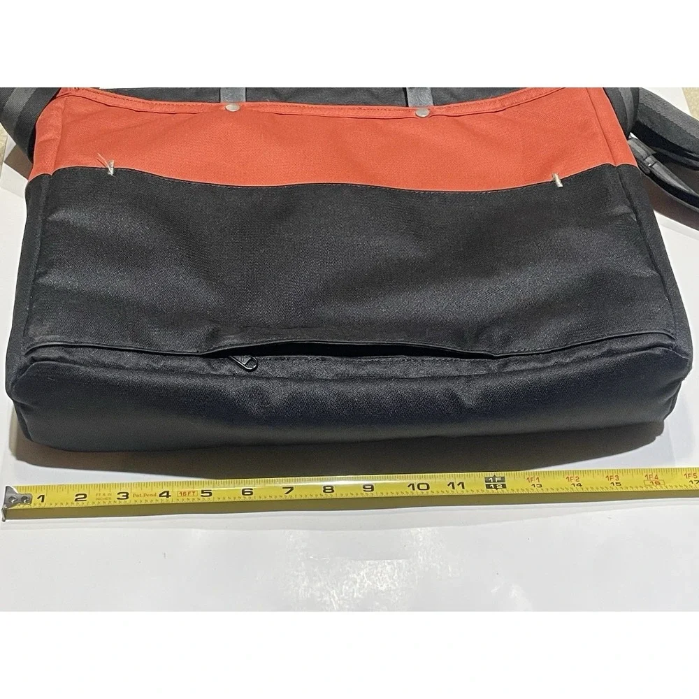 Sherpani Canvas Messenger‎ Bag / Laptop Briefcase – Black & Rust Orange